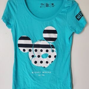 NEFF Disney's Mickey Mouse Mint Color Short Sleeve Women's T Shirt